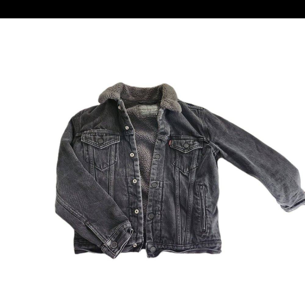 Levi's Black Sherpa-Lined Jean Jacket Size SMALL